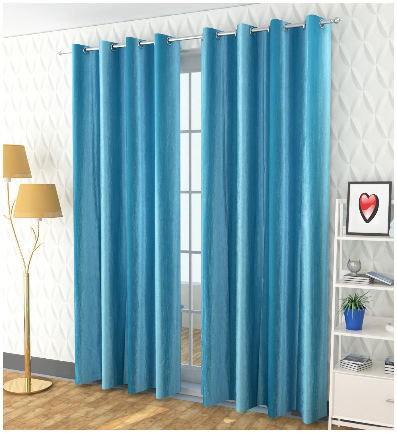 

HOMA DORN Polyester Door Blackout Turquoise Regular Curtain ( Eyelet Closure Solid )