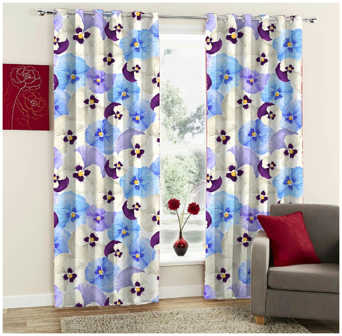 

HOMA DORN Polyester Long Door Room Darkening Multi Regular Curtain ( Eyelet Closure Floral )