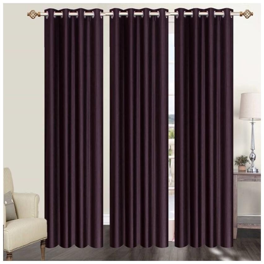 

HOME ACCENTS Polyester Window Room Darkening Brown Regular Curtain ( Eyelet Closure Plain )