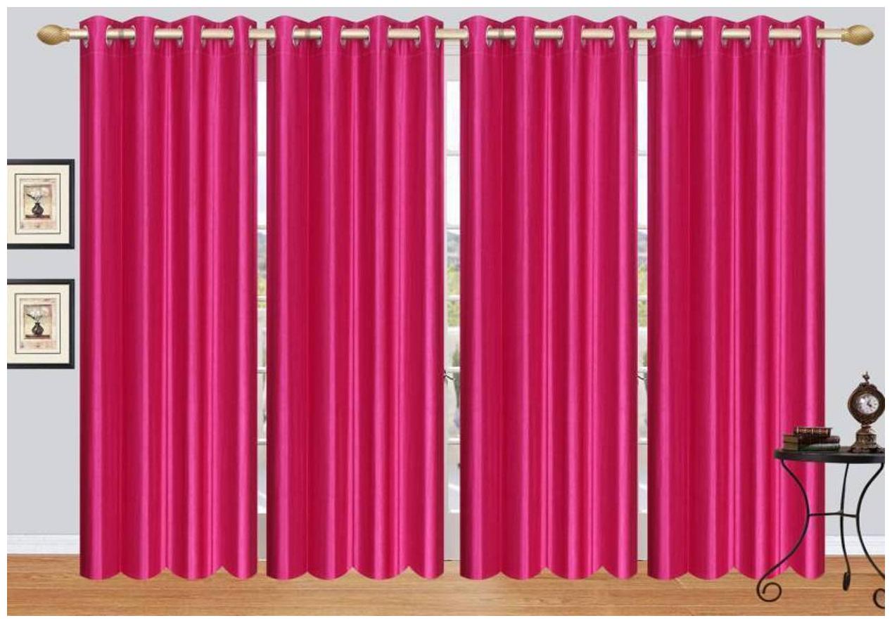 

HOME ACCENTS Polyester Window Room Darkening Pink Regular Curtain ( Eyelet Closure Plain )