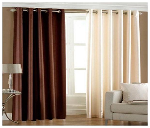 

HOME ACCENTS EYELET POLYSTER PLAIN DOOR CURTAINS 4 7 ft (SET OF 2 pcs BROWN BEIGE)