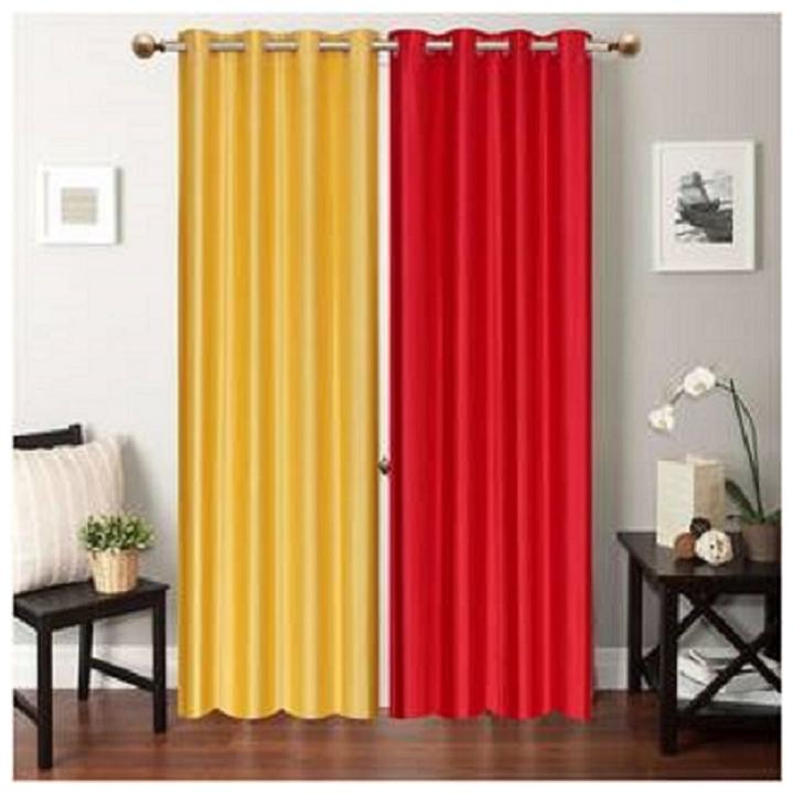 

HOME ACCENTS EYELET POLYSTER PLAIN DOOR CURTAINS 4 7 ft (SET OF 2 pcs GOLDEN RED)