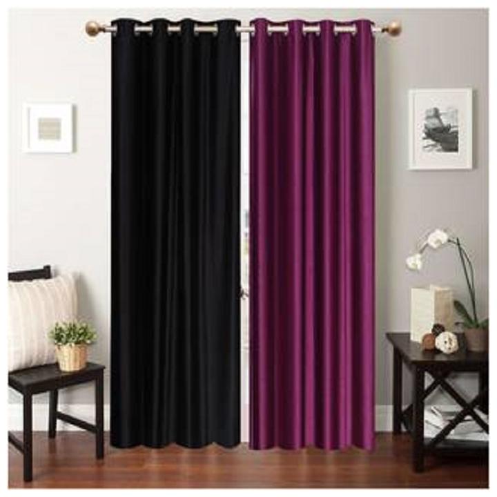 

HOME ACCENTS EYELET POLYSTER PLAIN DOOR CURTAINS 4 7 ft (SET OF 2 pcs BLACK MAGENTA)