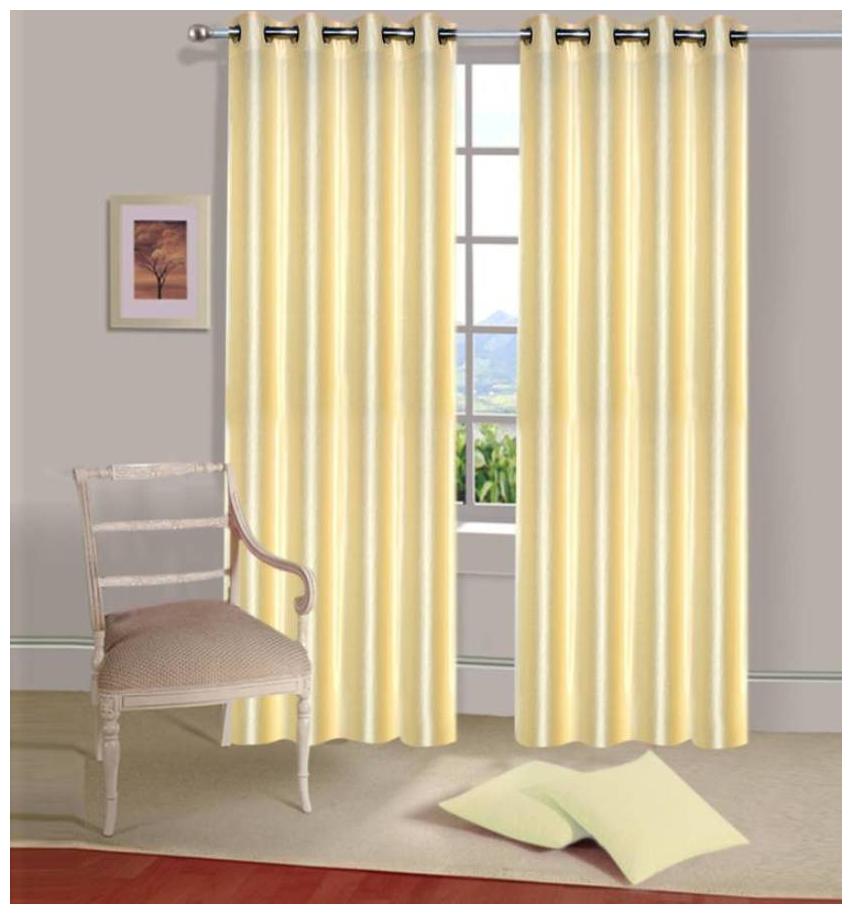 

HOME ACCENTS Polyester Door Room Darkening Beige Regular Curtain ( Eyelet Closure Plain )