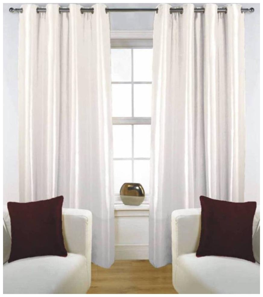 

HOME ACCENTS Polyester Window Room Darkening White Regular Curtain ( Eyelet Closure Plain )