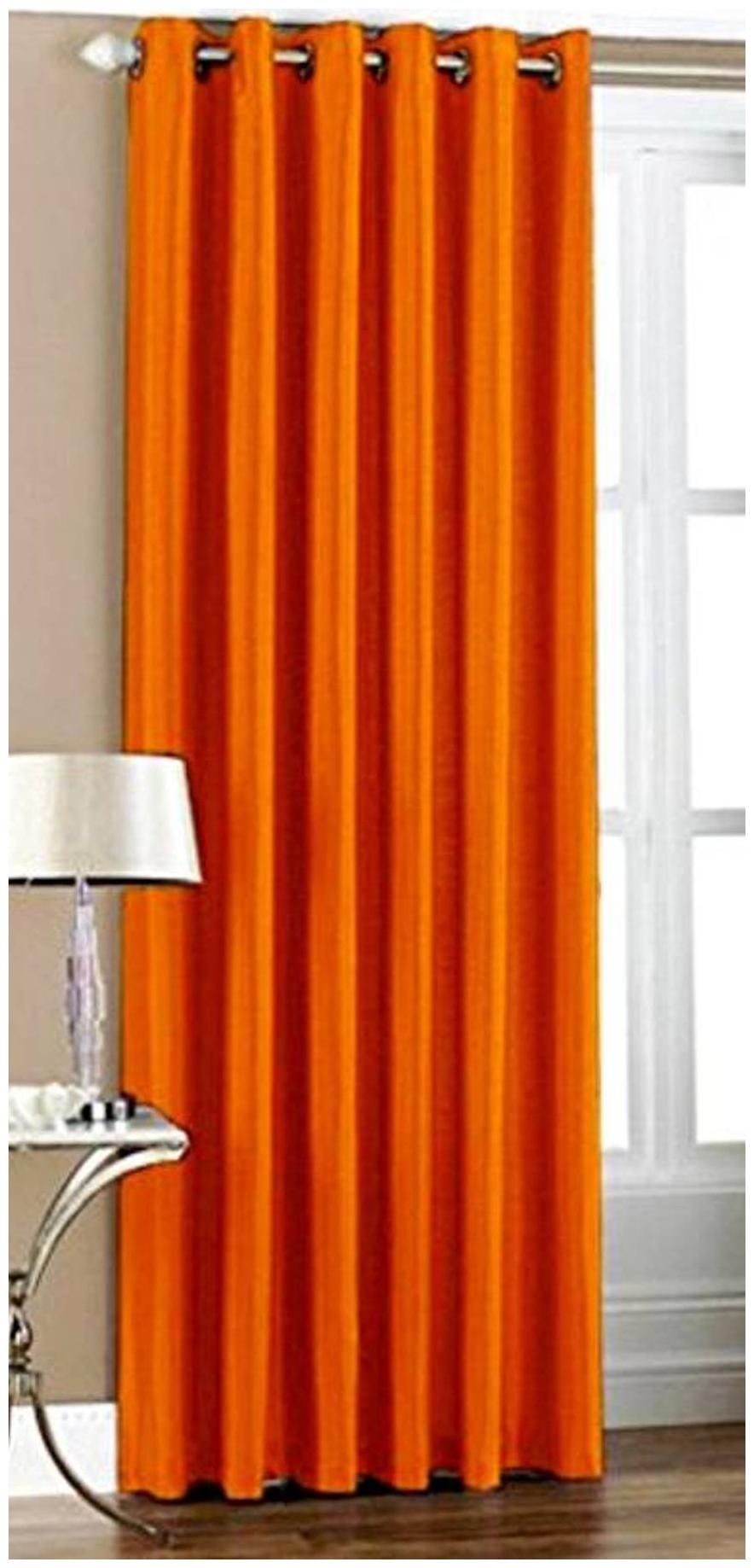 

HOME ACCENTS Polyester Window Room Darkening Orange Regular Curtain ( Eyelet Closure Plain )