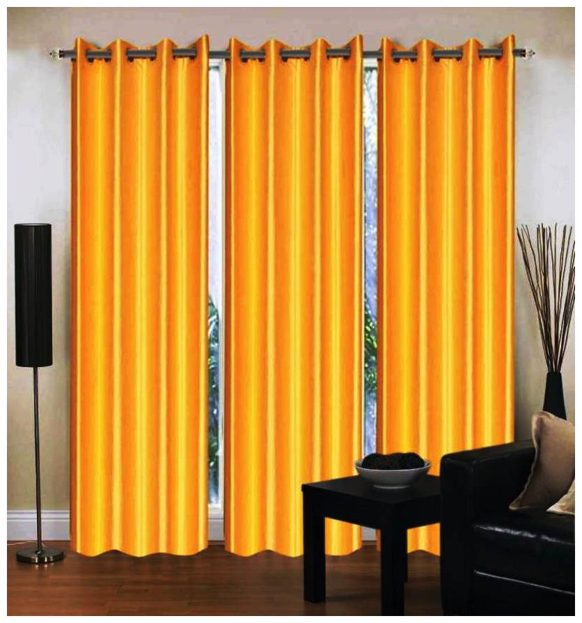 

HOME ACCENTS Polyester Door Room Darkening Gold Regular Curtain ( Eyelet Closure Plain )