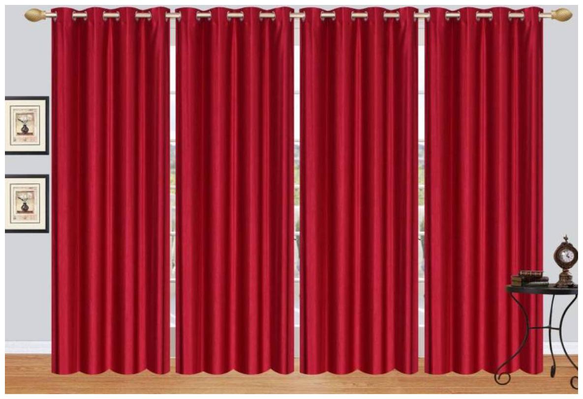 

HOME ACCENTS Polyester Window Room Darkening Maroon Regular Curtain ( Eyelet Closure Plain )