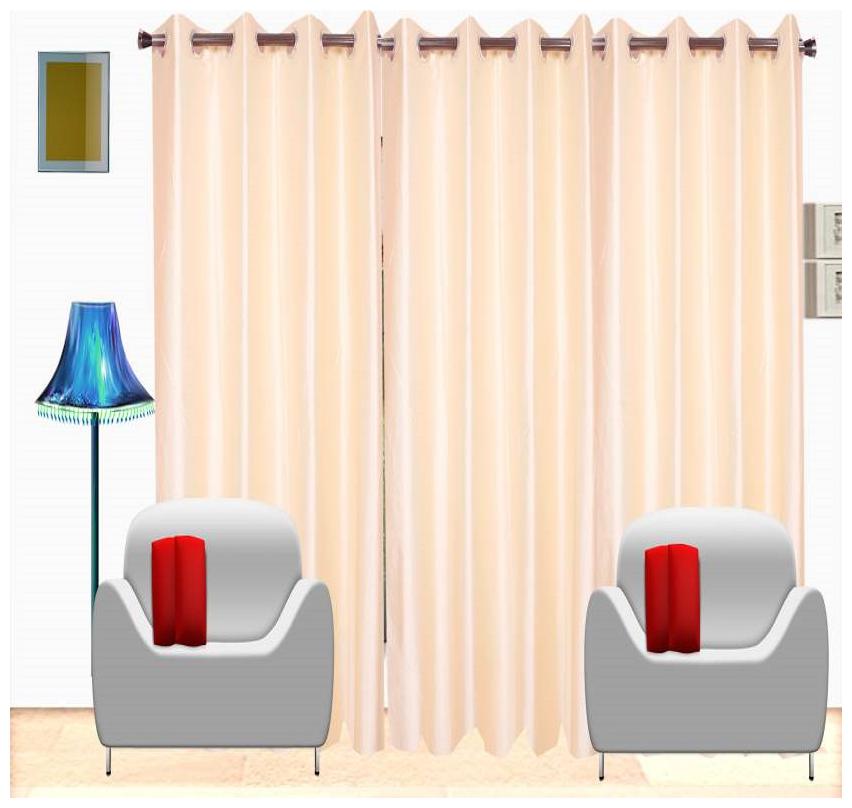 

HOME ACCENTS Polyester Door Room Darkening Beige Regular Curtain ( Eyelet Closure Plain )