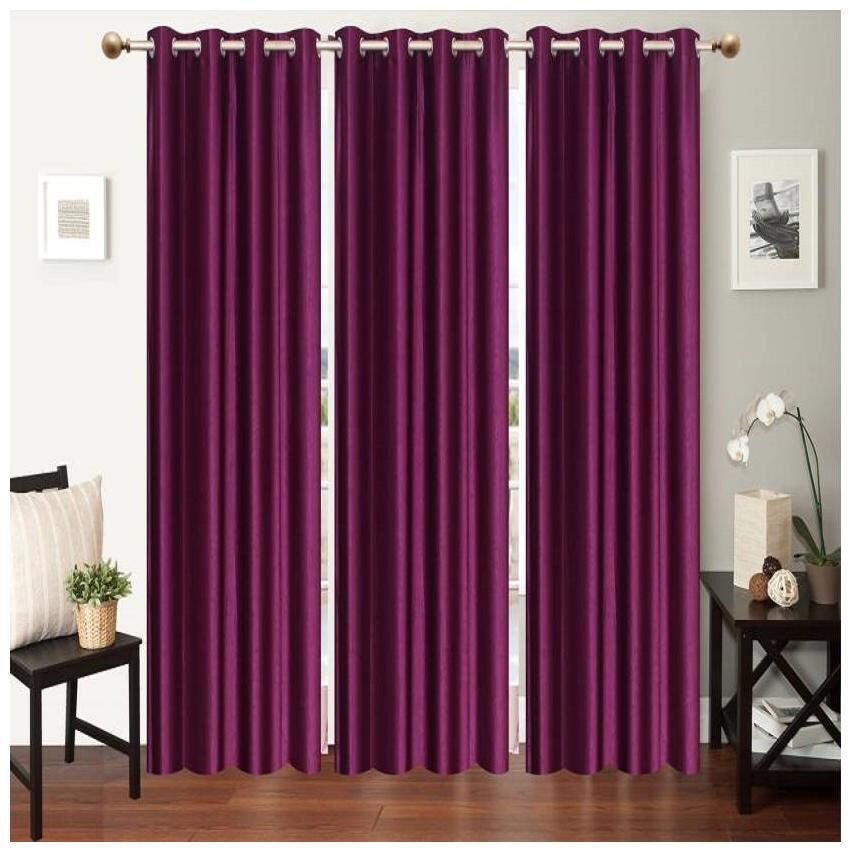 

HOME ACCENTS Polyester Door Room Darkening Purple Regular Curtain ( Eyelet Closure Plain )