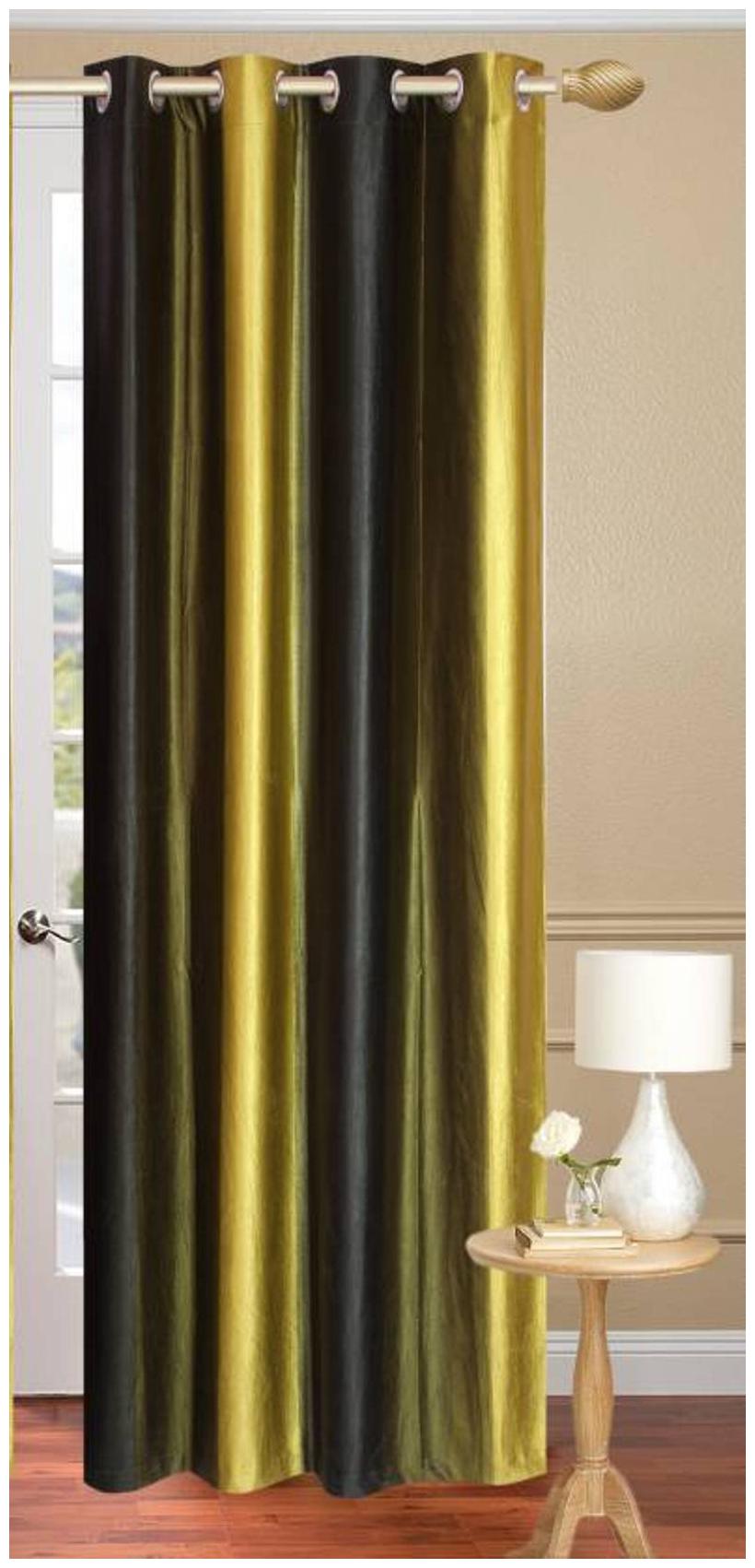 

HOME ACCENTS Polyester Window Room Darkening Green Regular Curtain ( Eyelet Closure Plain )