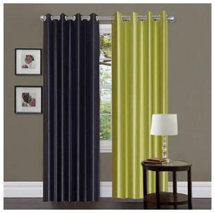 

HOME ACCENTS EYELET POLYSTER PLAIN DOOR CURTAINS 4 7 ft (SET OF 2 pcs BLACK LIGHT GREEN)