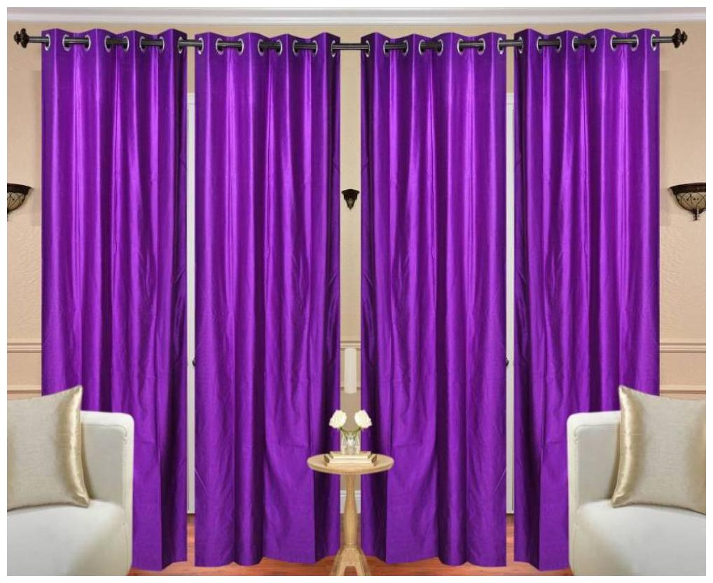 

HOME ACCENTS Polyester Door Room Darkening Purple Regular Curtain ( Eyelet Closure Plain )