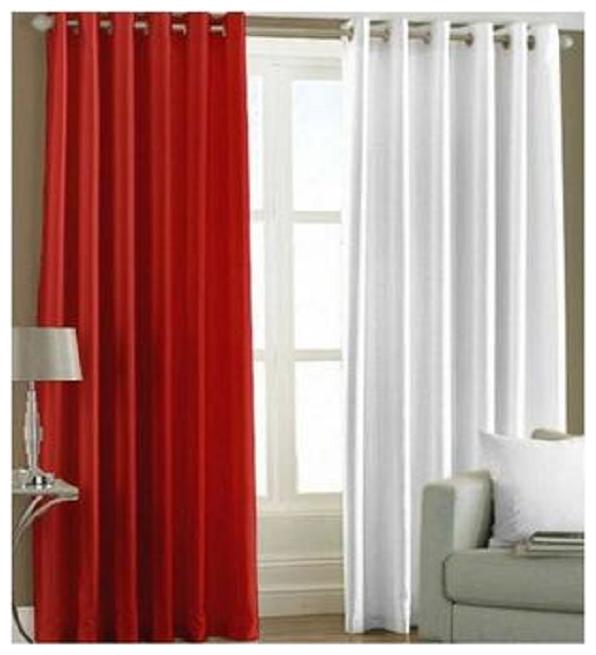 

HOME ACCENTS EYELET POLYSTER PLAIN DOOR CURTAINS 4 7 ft (SET OF 2 pcs MAROON WHITE)