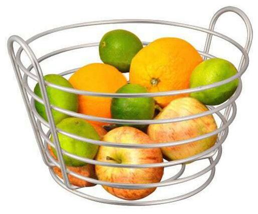 

Home Basics Simplicity Collection Satin Nickel Fruit Basket Silver