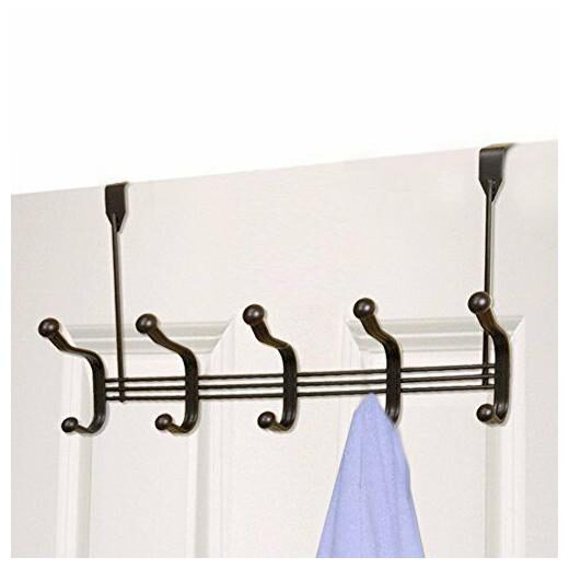 

Home Basics Over the Door Organizer 5-Hook Rack for Coats Hats Robes