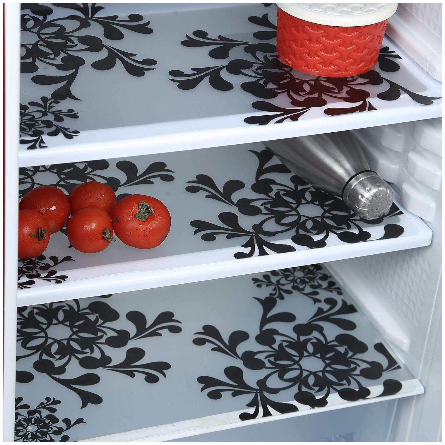 

Home Creastions Premium Quality Fridge Drawer Mats Fridge Mats Pack of 3 pcs (Black White)