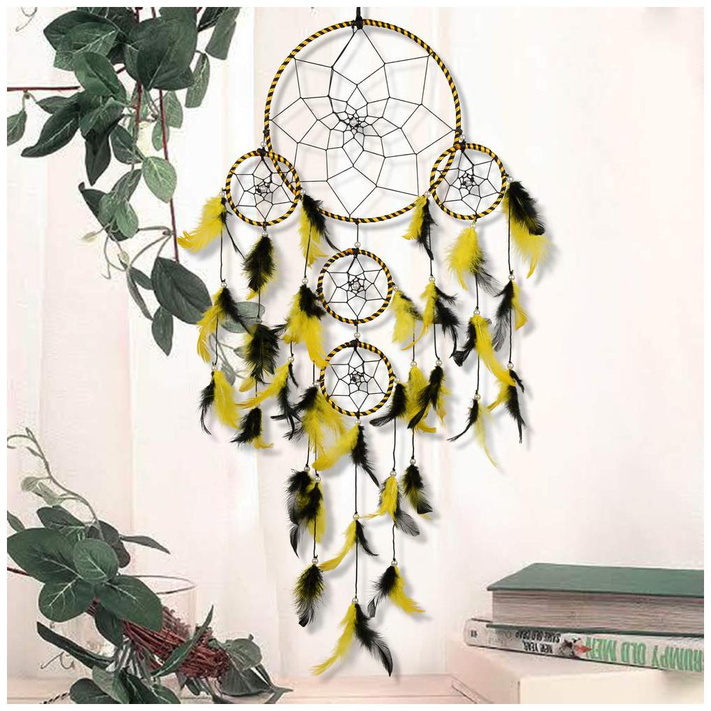 

Home Decor Dream catcher Wall Hanging Yellow Black Showpiece Pack Of 1
