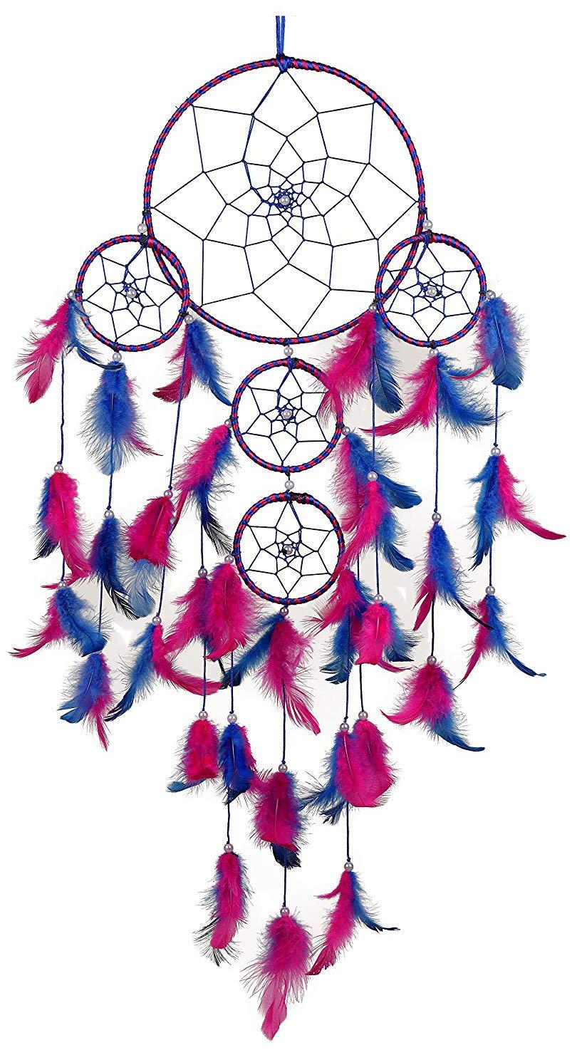 

Home Decor wall hanging Dream catcher showpiece Pink Blue 75x19 cm Pack Of 1