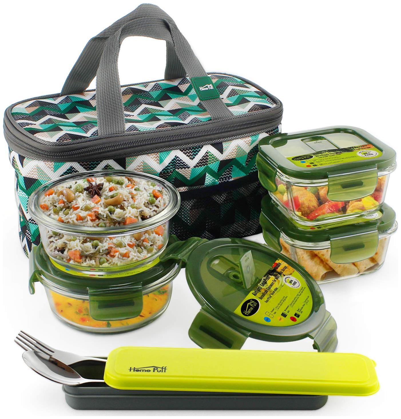 

Home Puff Green Lunch box ( Set of 1 1440 ml )