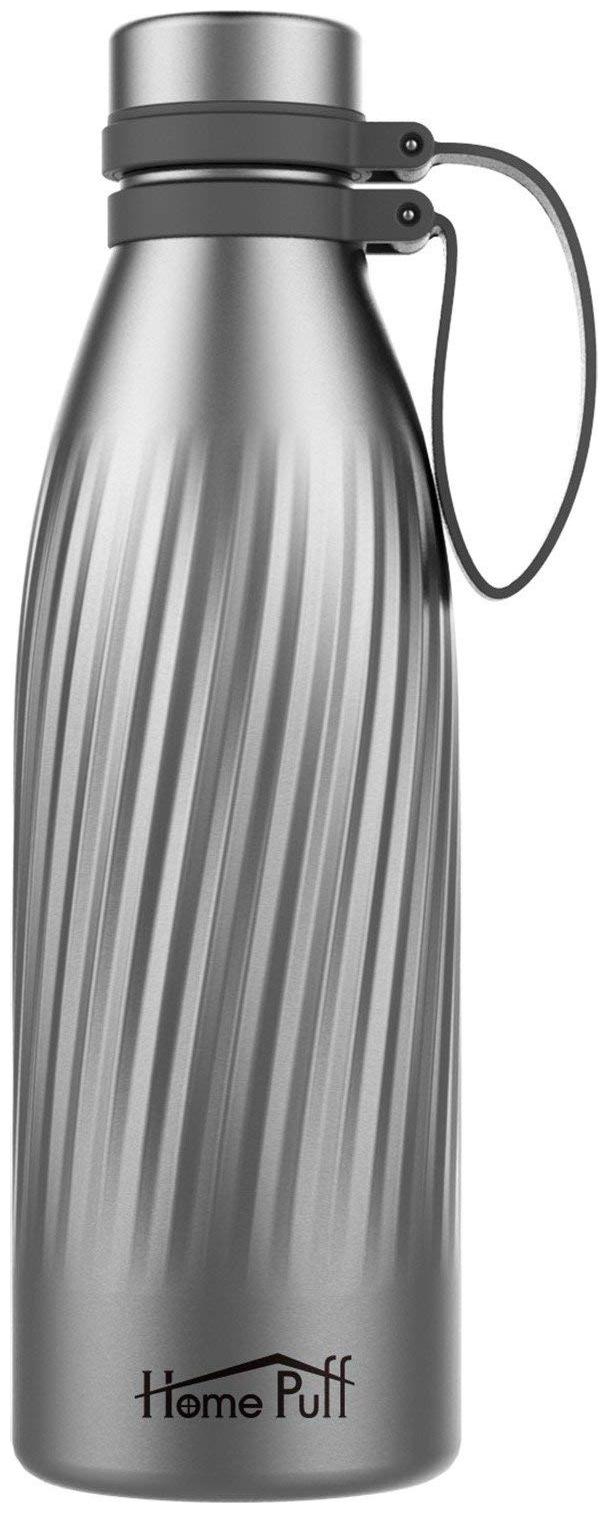 

Home Puff Stainless Steel Grey Water Bottle ( 500 ml Set of 1 )