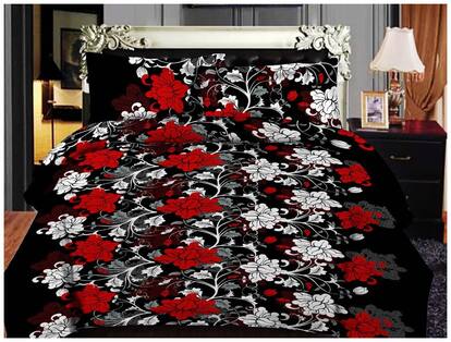 home solution Microfiber Floral Double Size Bedsheet ( 1 Bedsheet With 2 Pillow Covers , Multi )