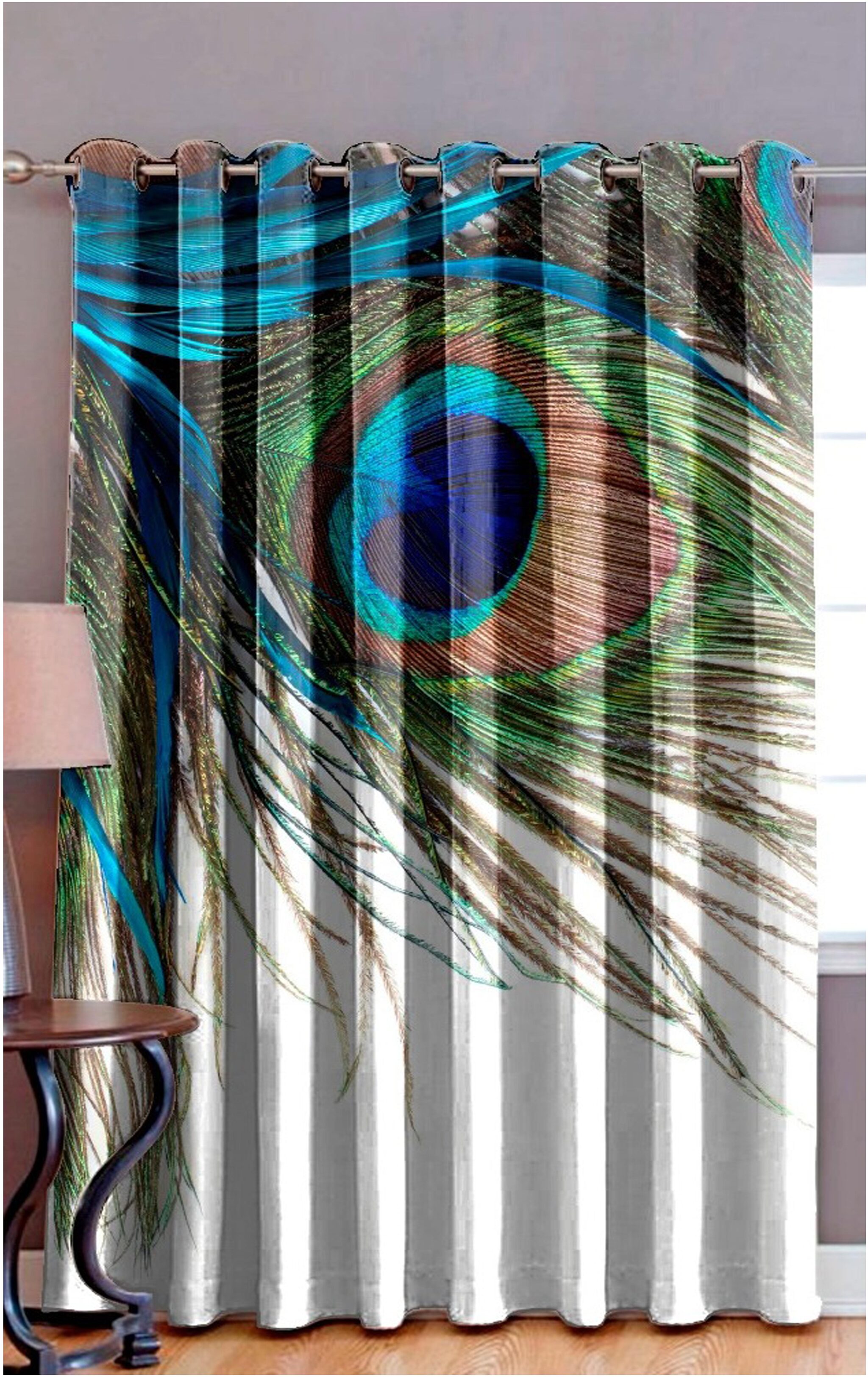 

home solution Polyester Long Door Blackout Multi Regular Curtain ( Eyelet Closure Printed )