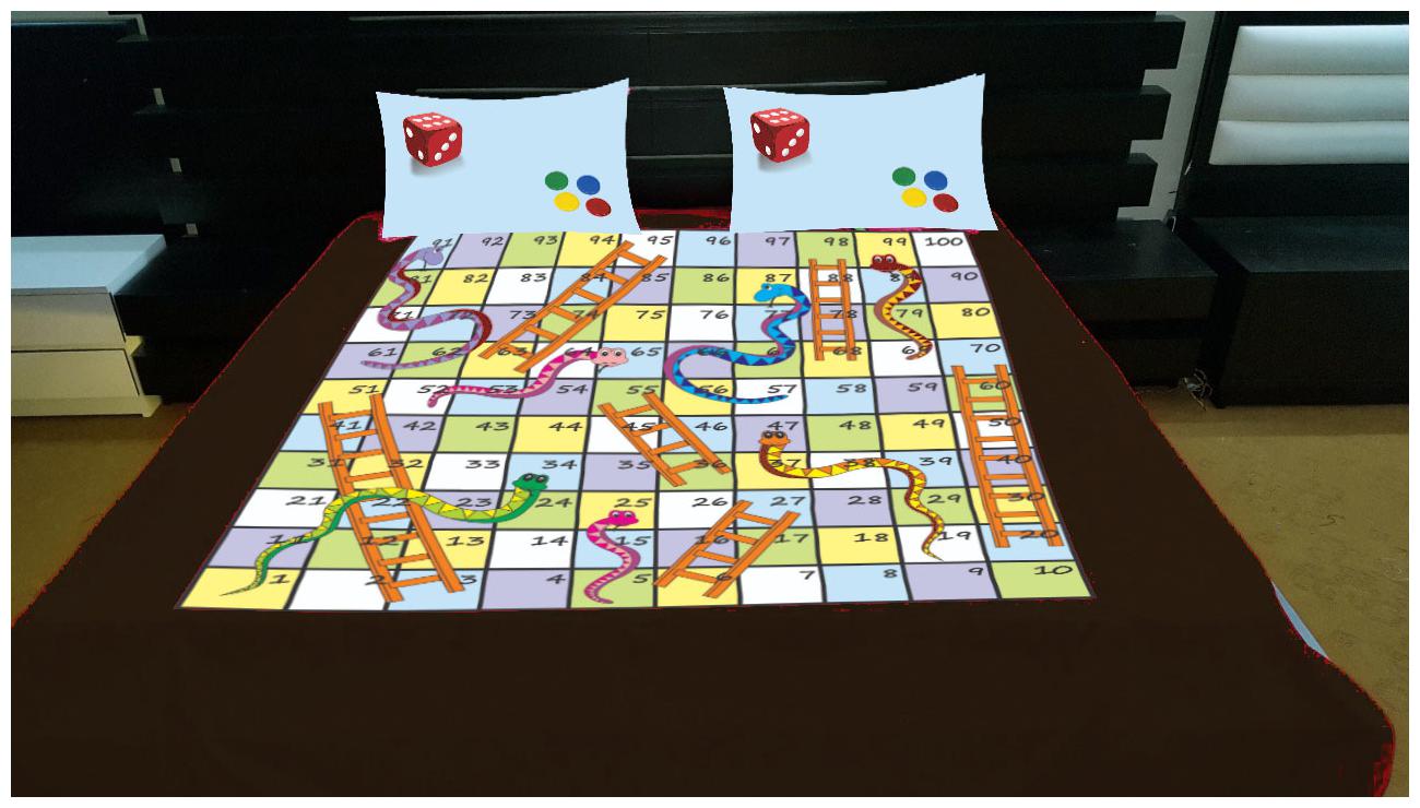 

home solution Velvet 3D Printed Double Size Bedsheet 310 TC ( 1 Bedsheet With 2 Pillow Covers Multi )