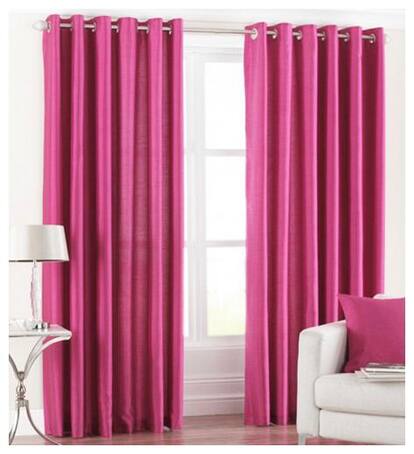 Home Solution Plain Long crush 7 ft Door Eyelet Curtains(Set Of 2)