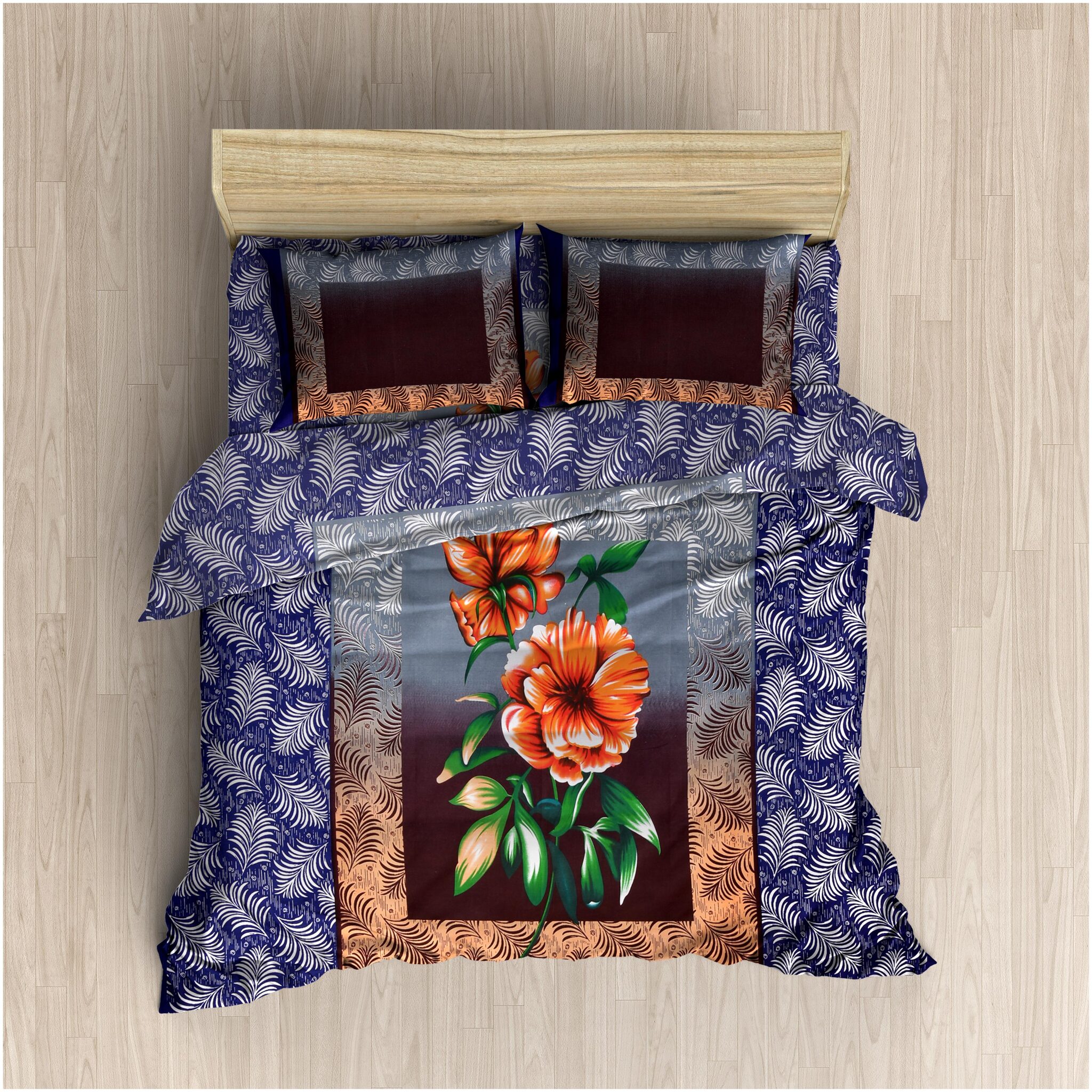 

home solution Cotton Floral Double Size Bedsheet 190 TC ( 1 Bedsheet With 2 Pillow Covers Multi )