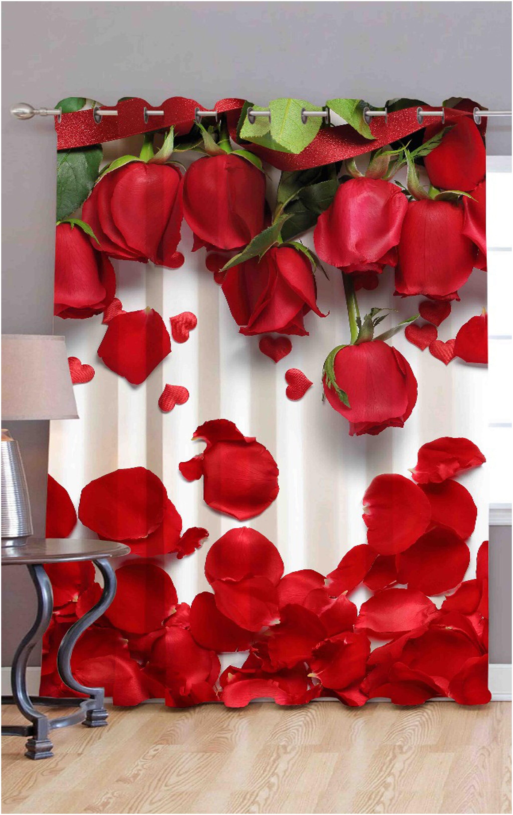 

home solution Polyester Long Door Blackout Multi Regular Curtain ( Eyelet Closure Floral )