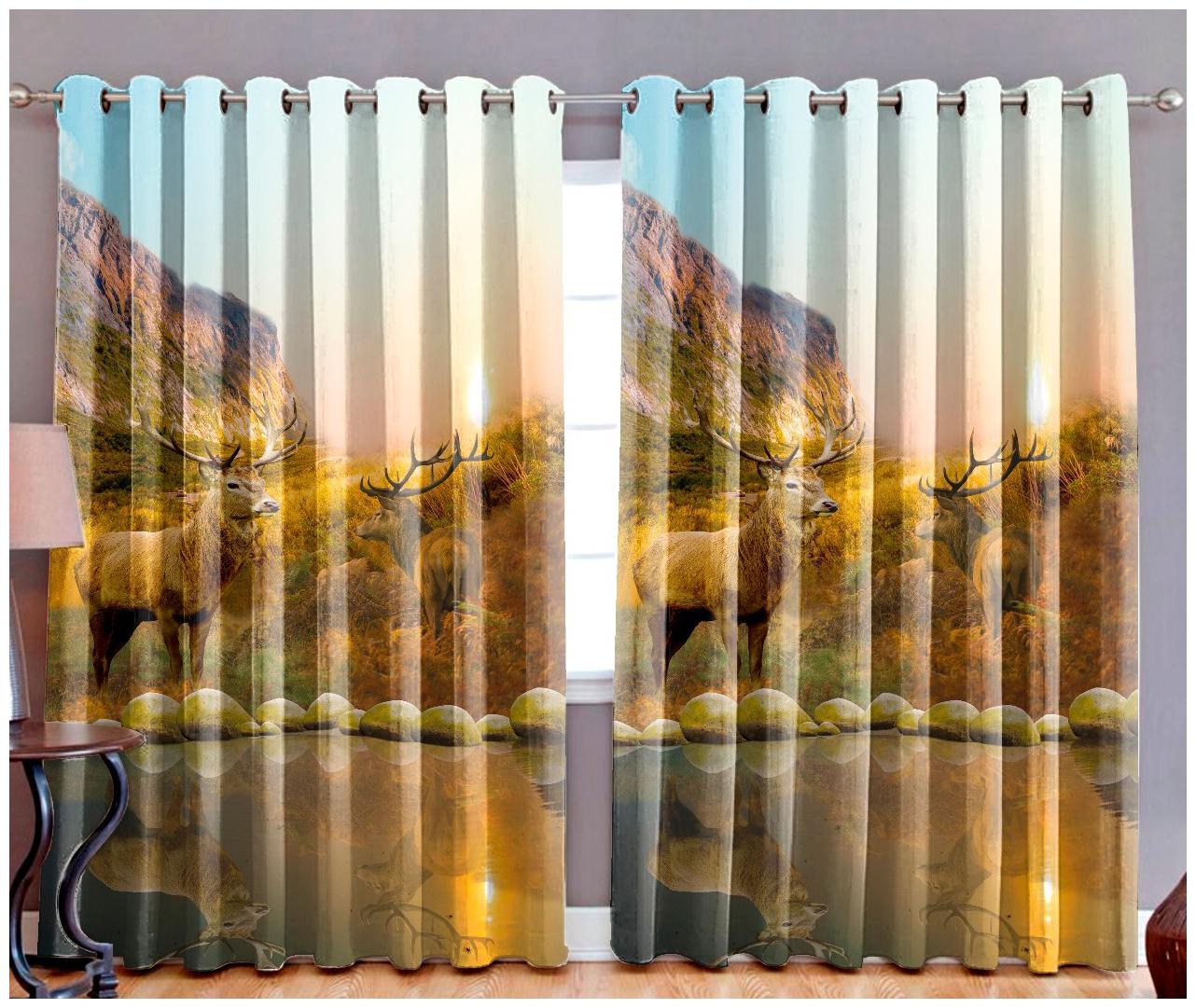

home solution Polyester Door Blackout Multi Regular Curtain ( Eyelet Closure Floral )
