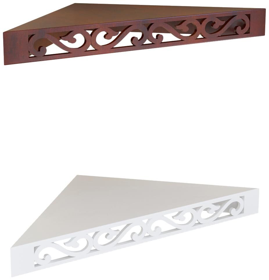

Home Sparkle Set of 2 Corner Wall Shelves (Brown and White )