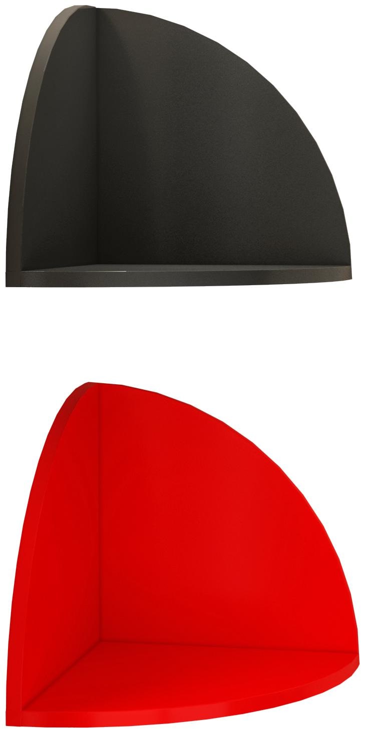 

Home Sparkle Set Of 2 Corner Shelves (Black And Red)