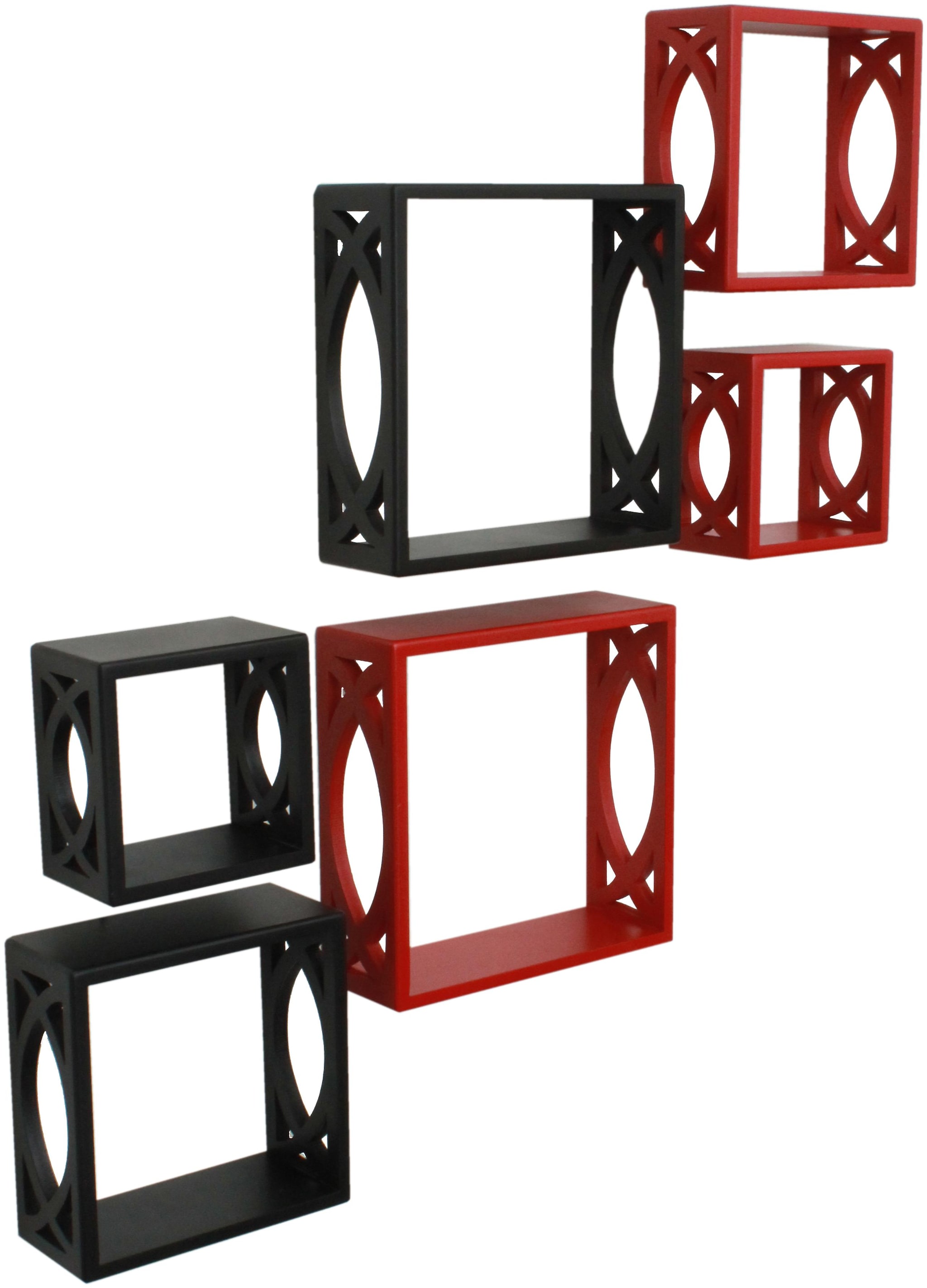 

Home Sparkle cube Wall Shelves Set of 6 (Black And Red)
