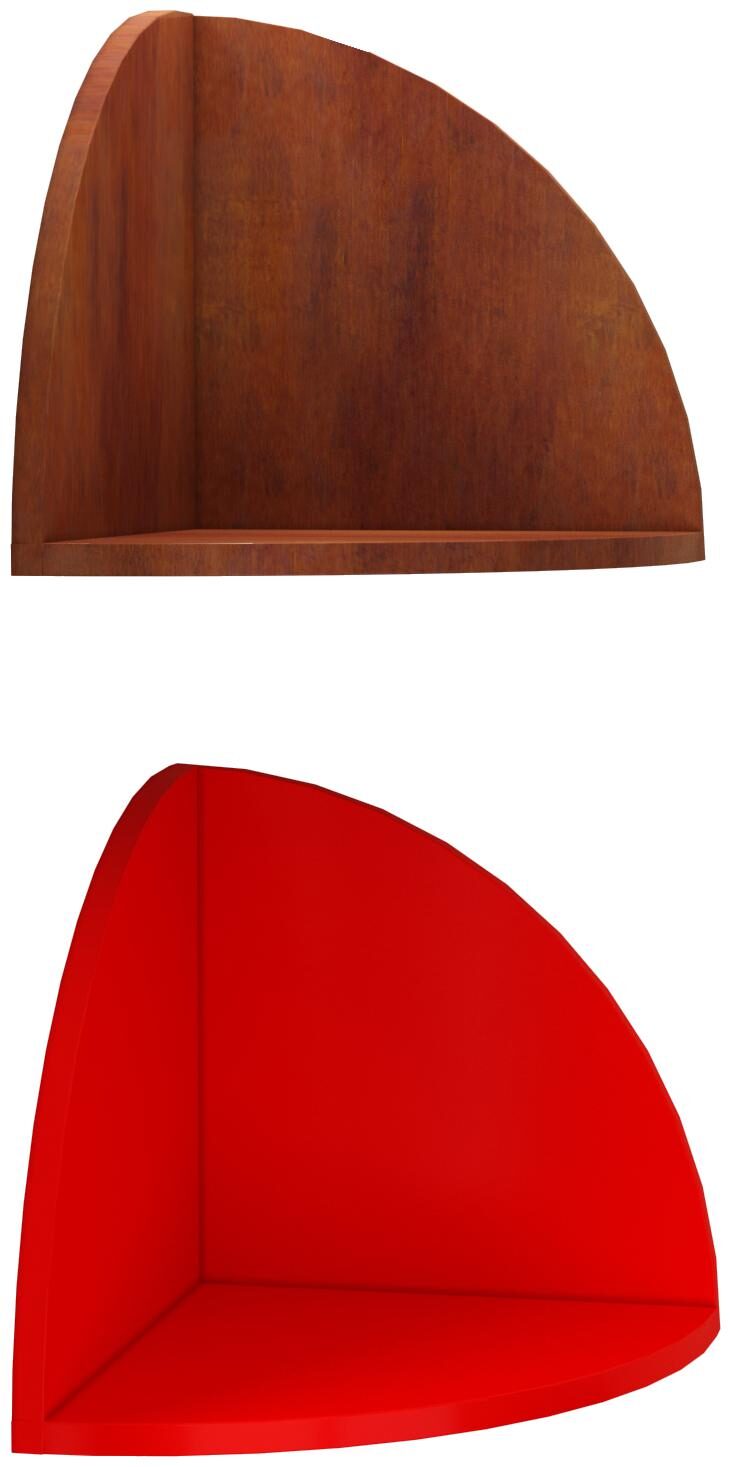 

Home Sparkle Set Of 2 Corner Shelves (Brown And Red)