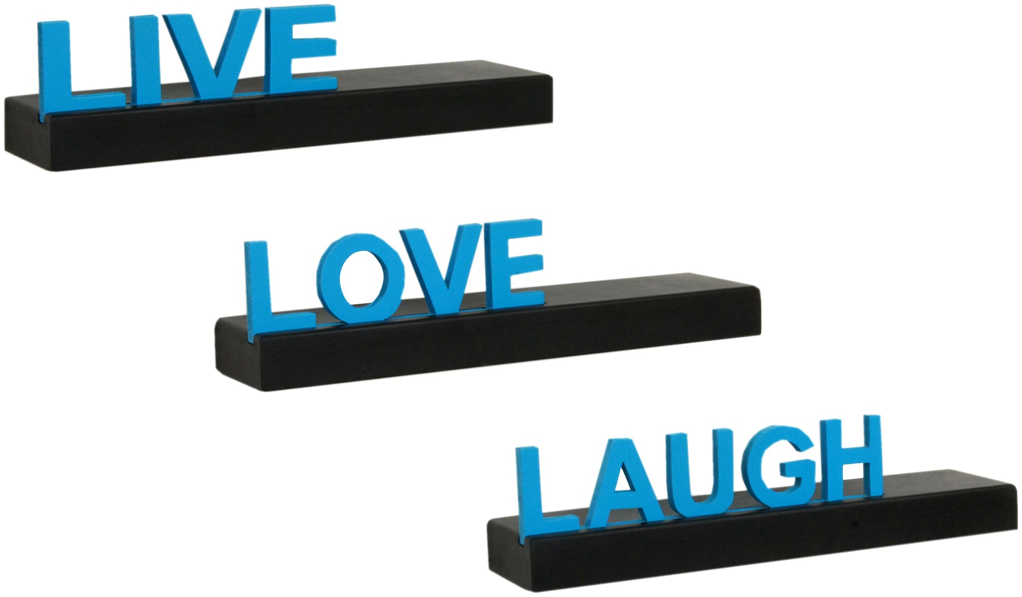

Home Sparkle Live Love Laugh Wooden shelf (Black And Blue)