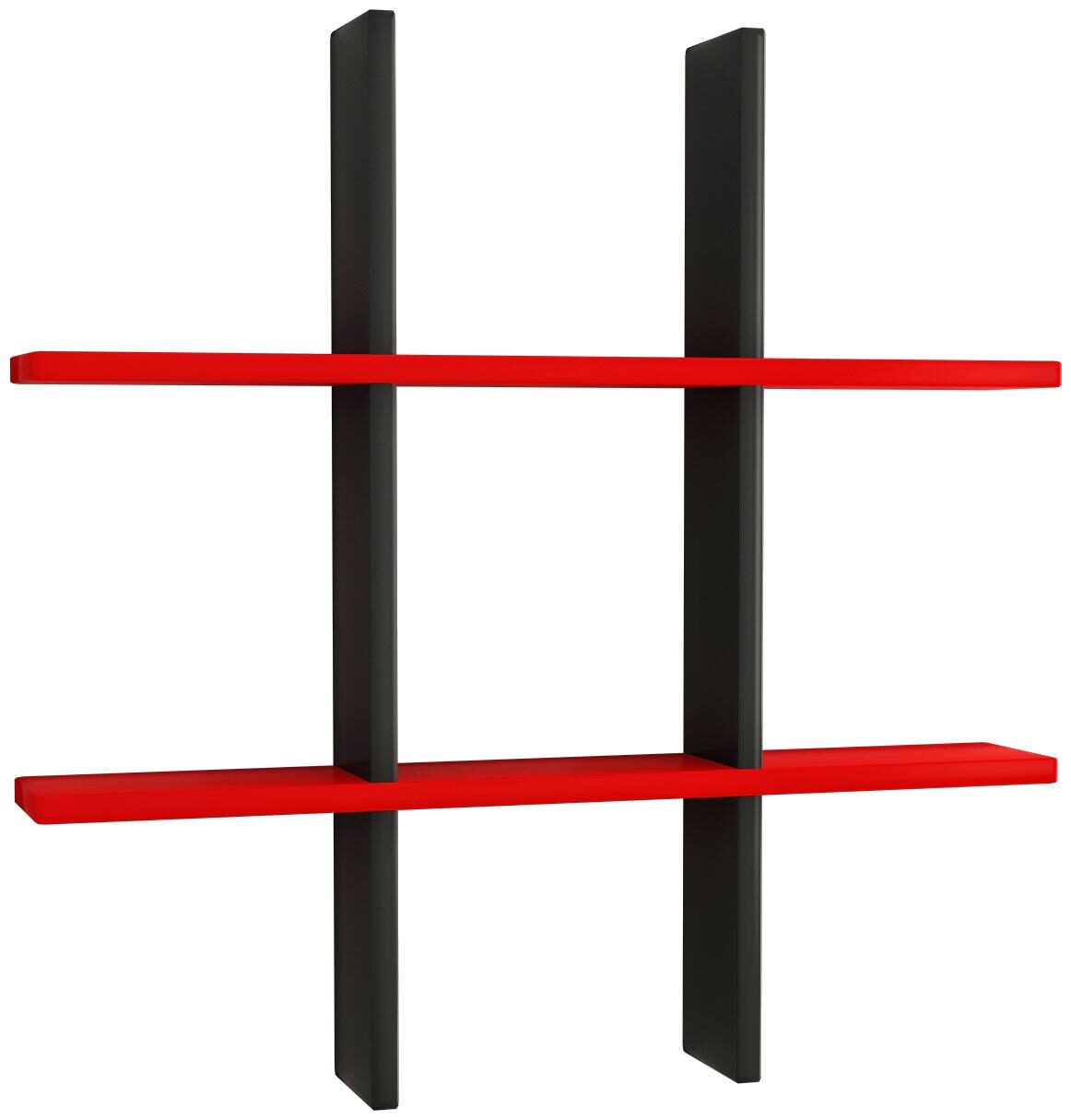 

Home Sparkle Plus Shaped Wall Rack (Black And Red)