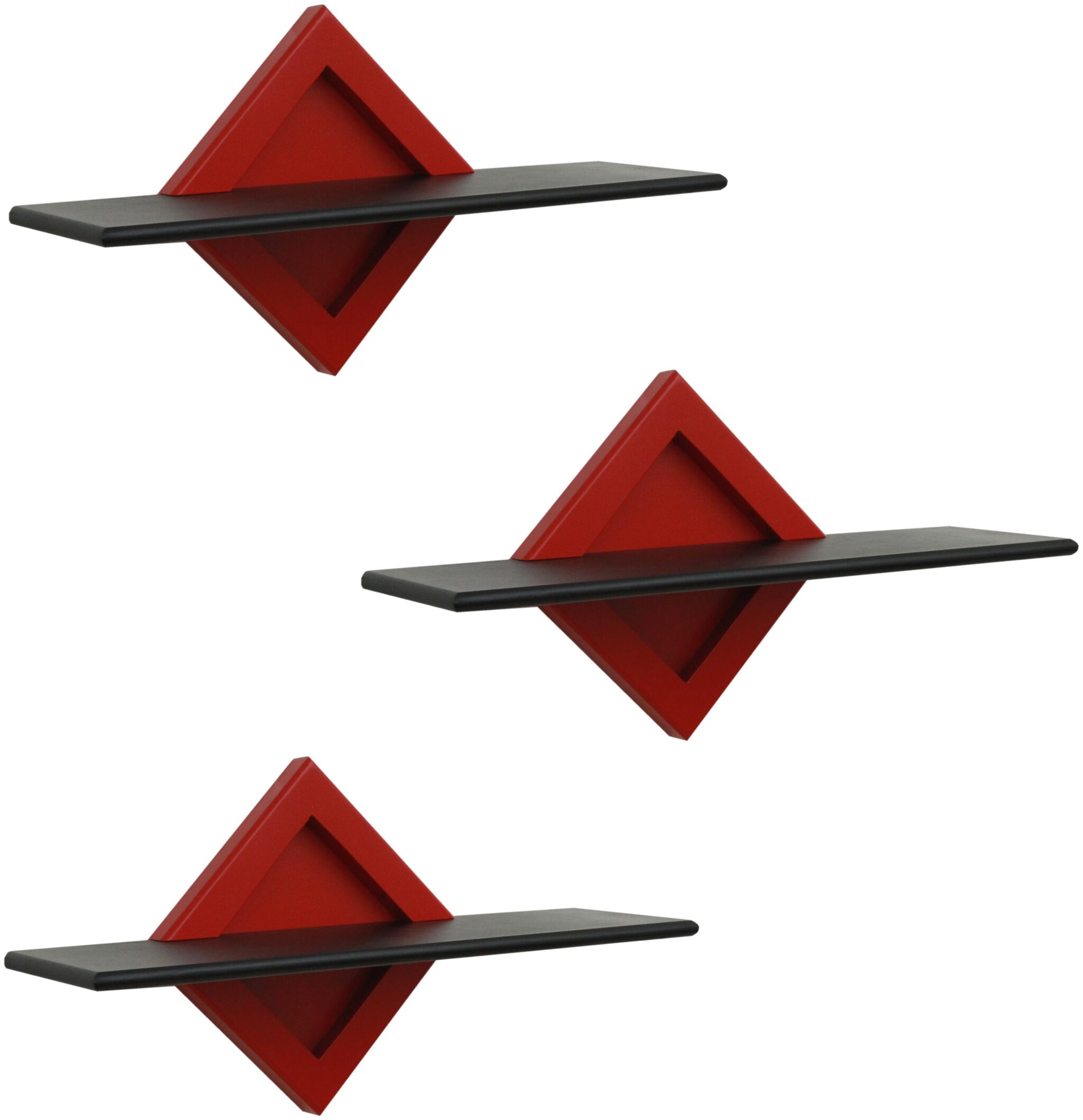 

Home Sparkle Set Of 3 Shelves (Red And Black)