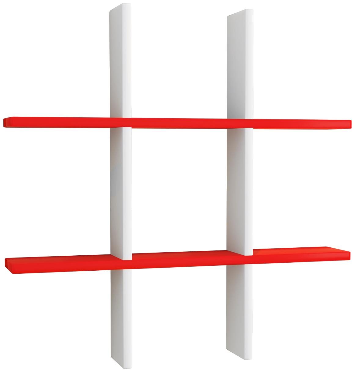 

Home Sparkle Plus Shaped Wall Rack (White And Red)