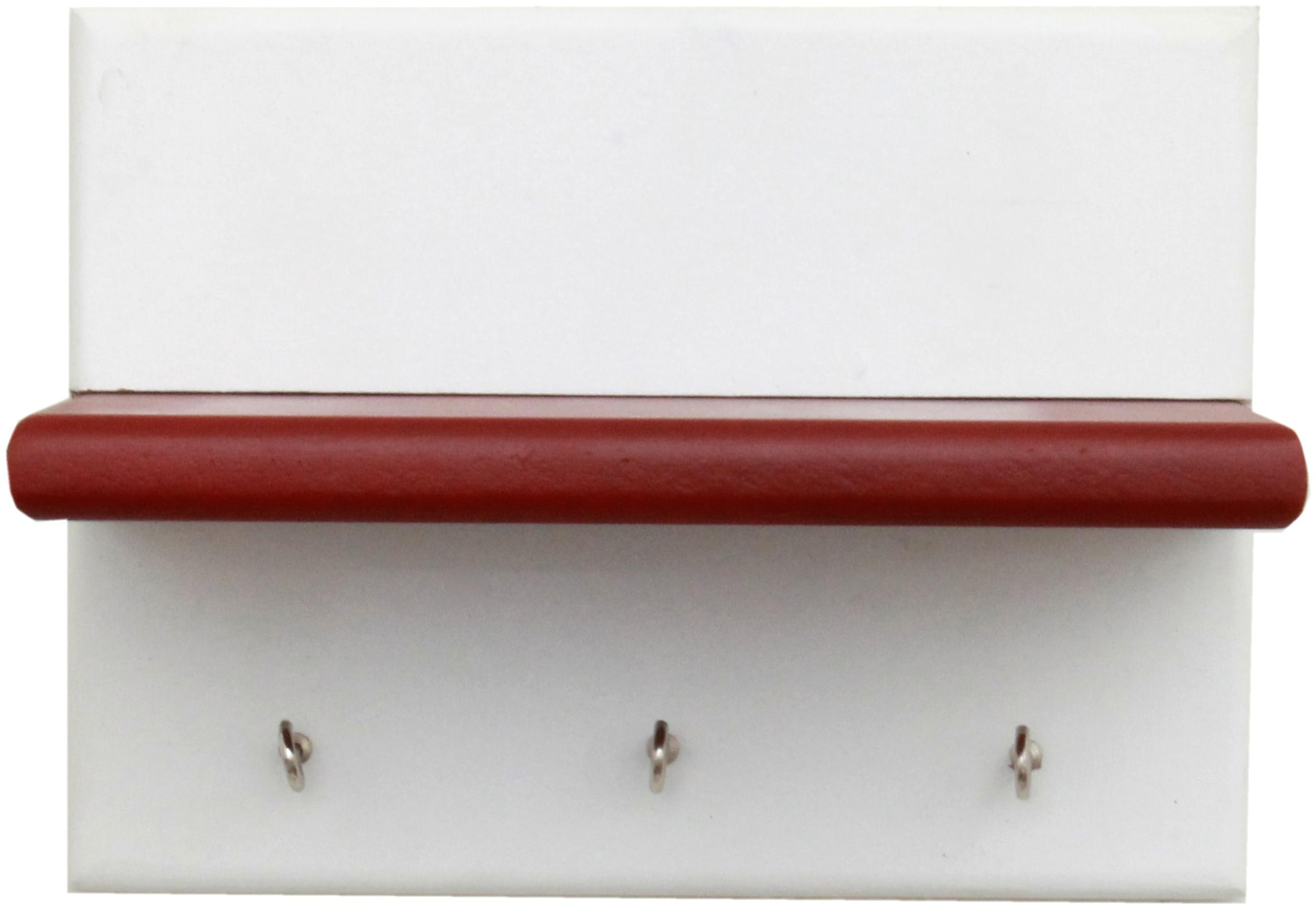 

Home Sparkle Wall Shelf Cum Key Holder (White And Red)