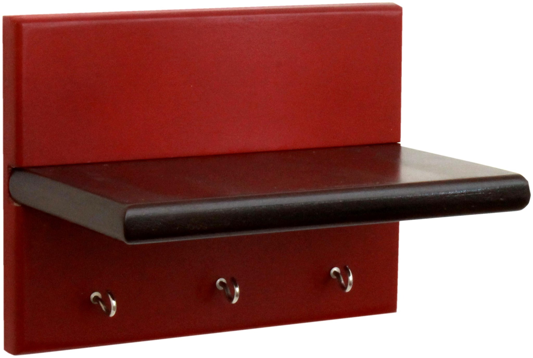 

Home Sparkle Wall Shelf Cum Key holder (Red And Brown)