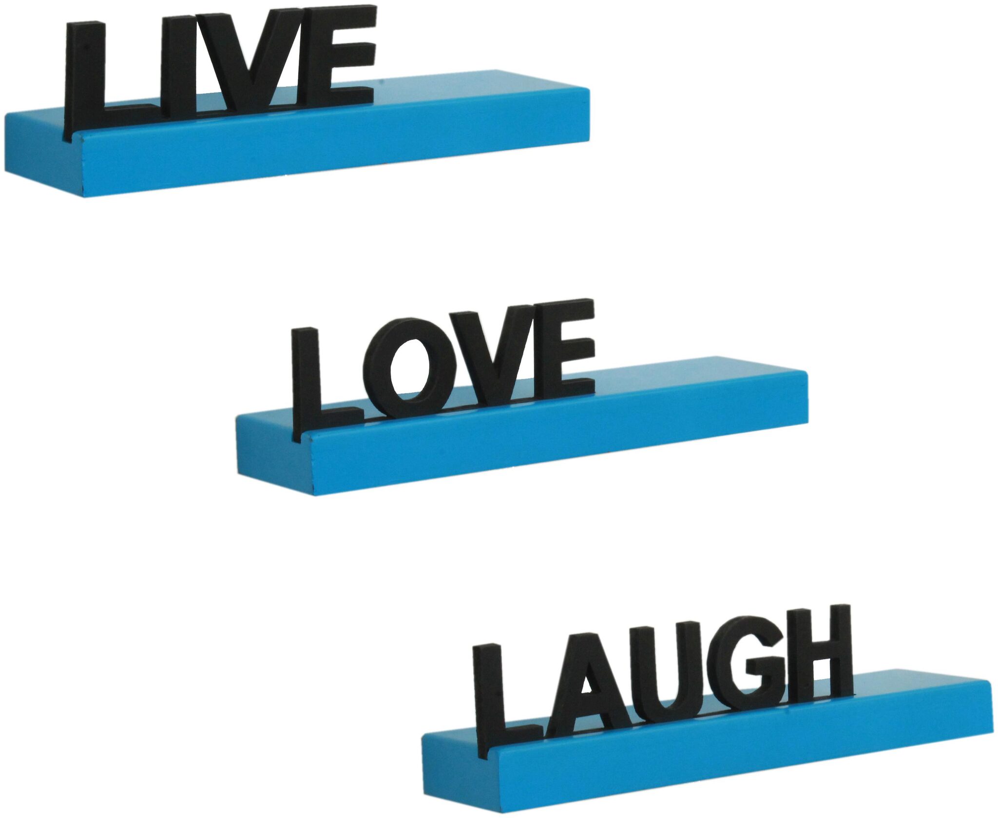 

Home Sparkle Live Love Laugh Wooden shelf (Blue And Black)