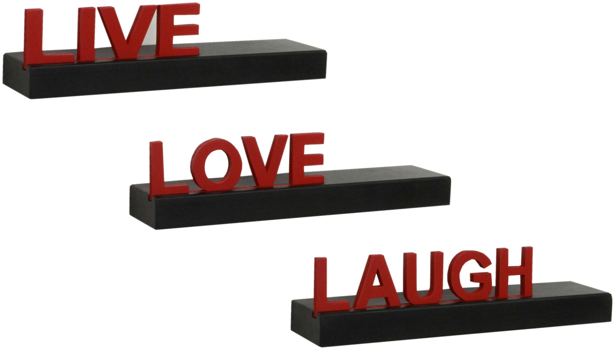 

Home Sparkle Live Love Laugh Wooden shelf (Black And Red)