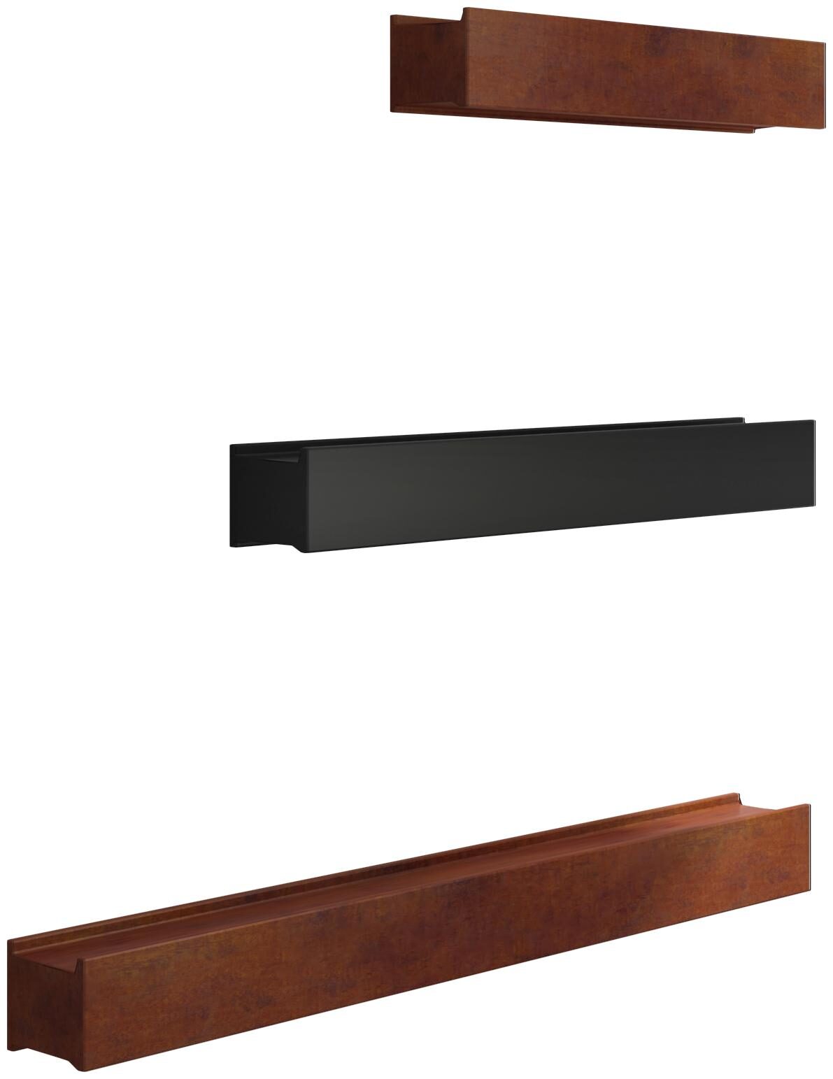 

Home Sparkle Floating Wall Shelves Set of 3(Black And Brown)