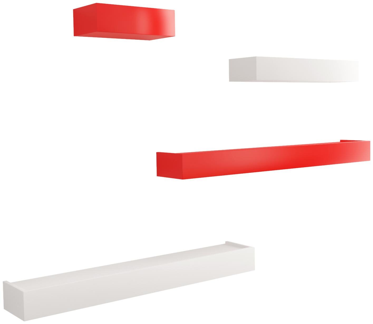 

Home Sparkle Floating Shelves set of 4 (Red And White)