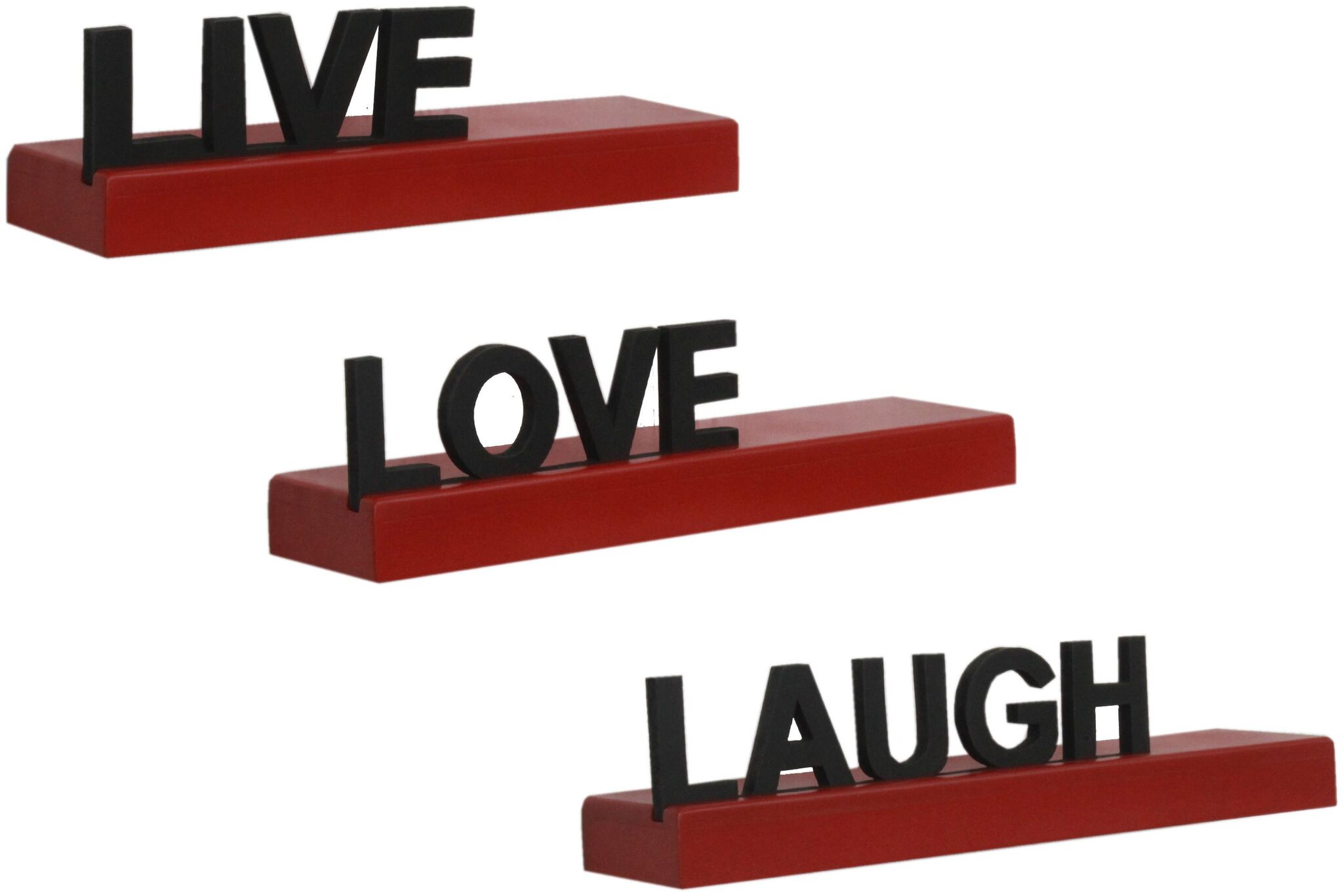 

Home Sparkle Live Love Laugh Wooden shelf (Red And Black)