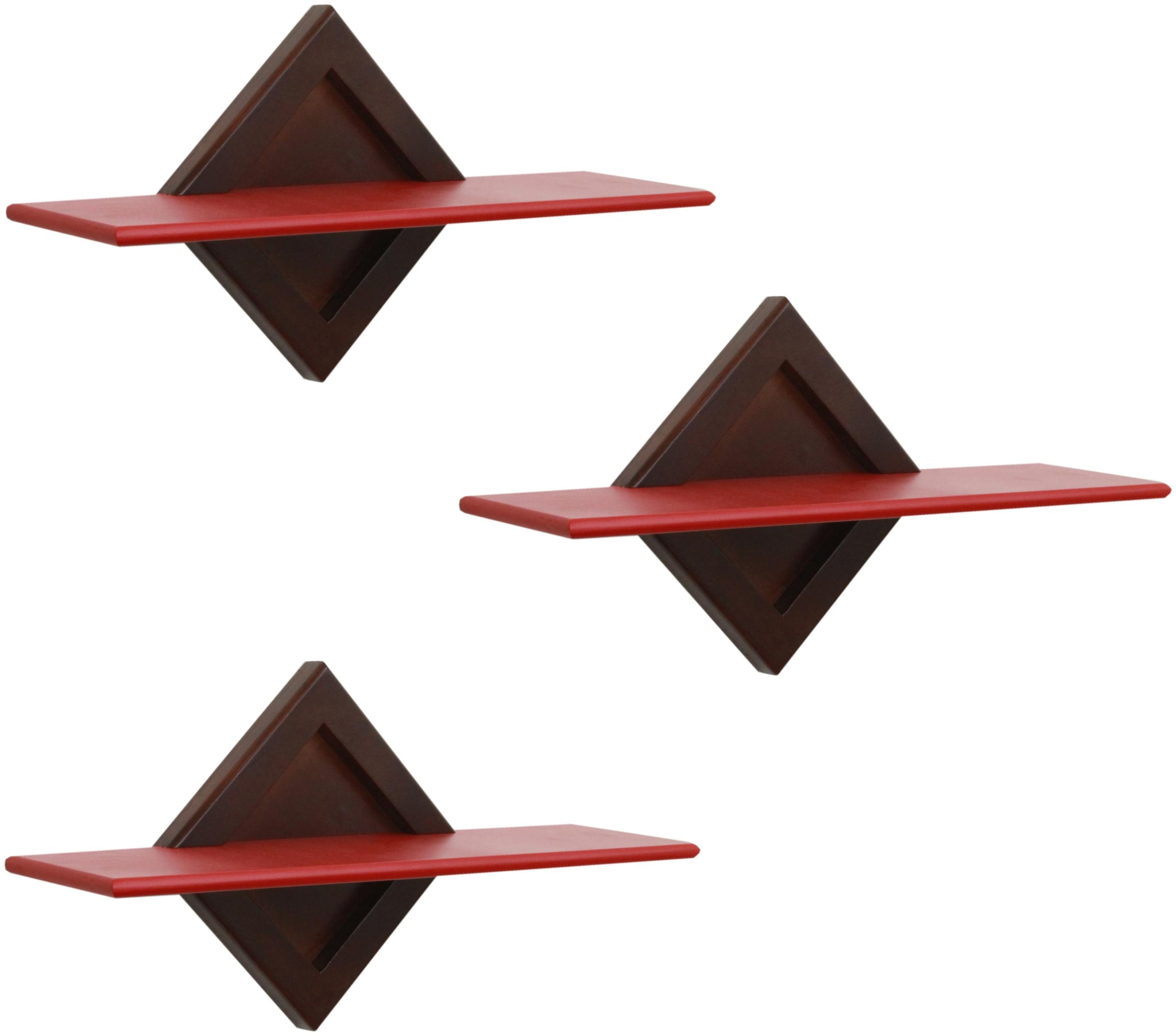 

Home Sparkle Set Of 3 Shelves (Brown And Red)