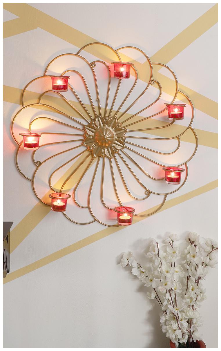 

Home Sparkle Iron Golden Candle holder