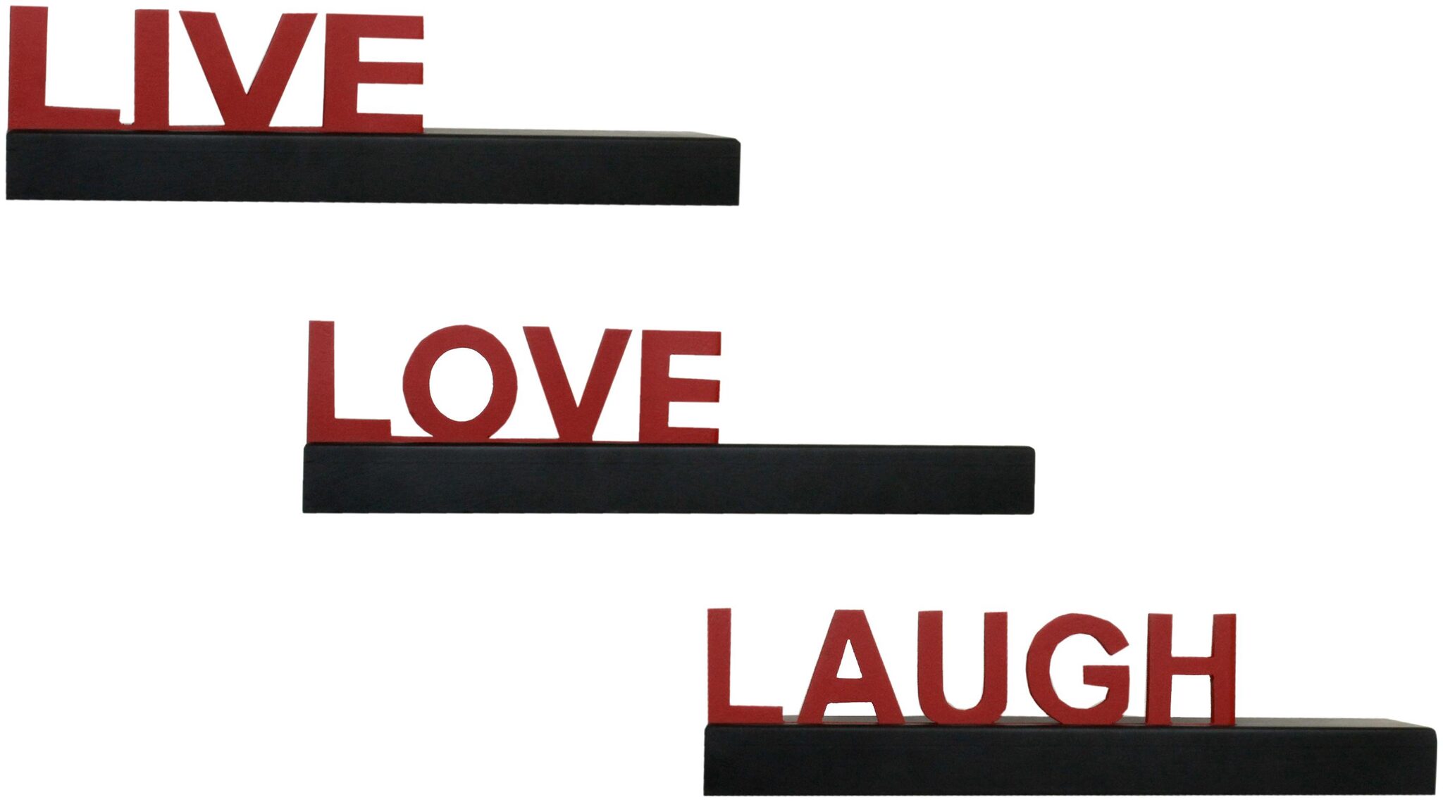 

Home Sparkle Live Love Laugh Wooden Shelf (Black And Red)
